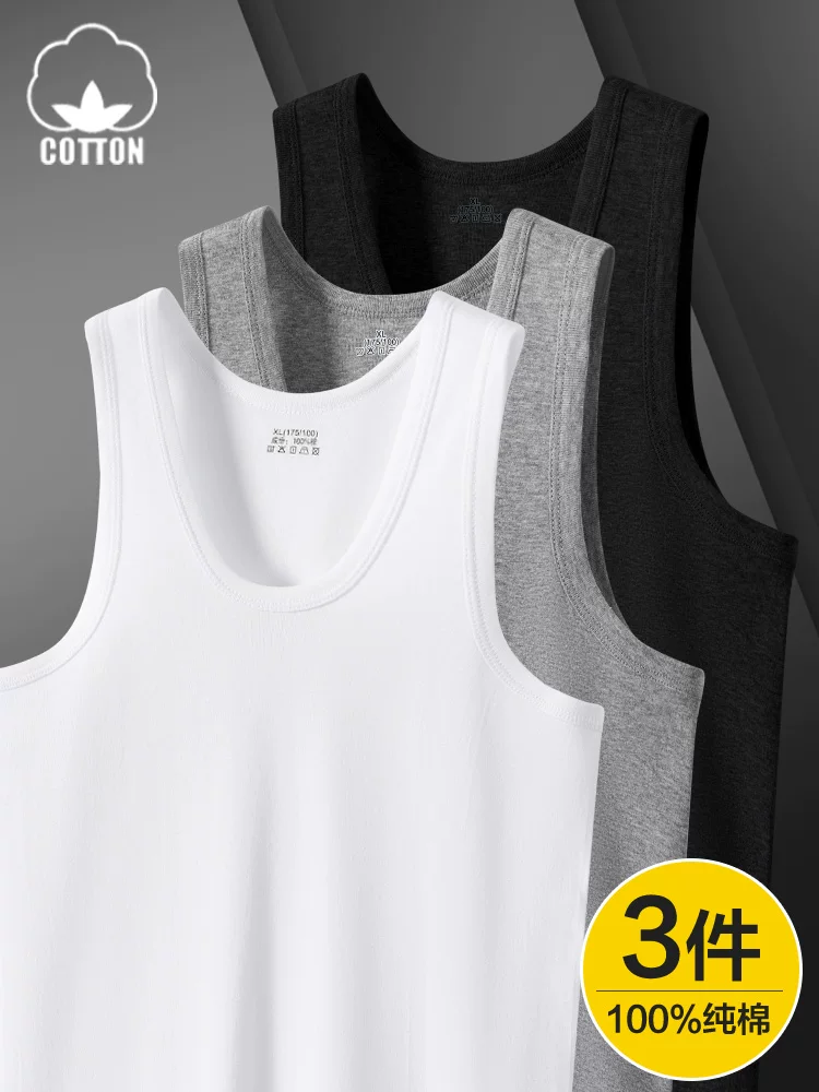 Мужская хлопковая спортивная белая майка для зала, slim-fit, для среднего возраста