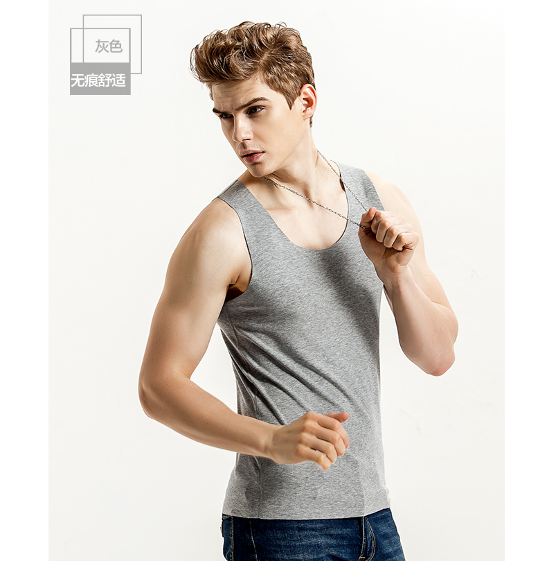 Cotton liền mạch vest nam mùa hè Slim fit chặt chẽ thể thao thoáng khí rào cản stretch Hàn Quốc phiên bản của triều thanh niên vest