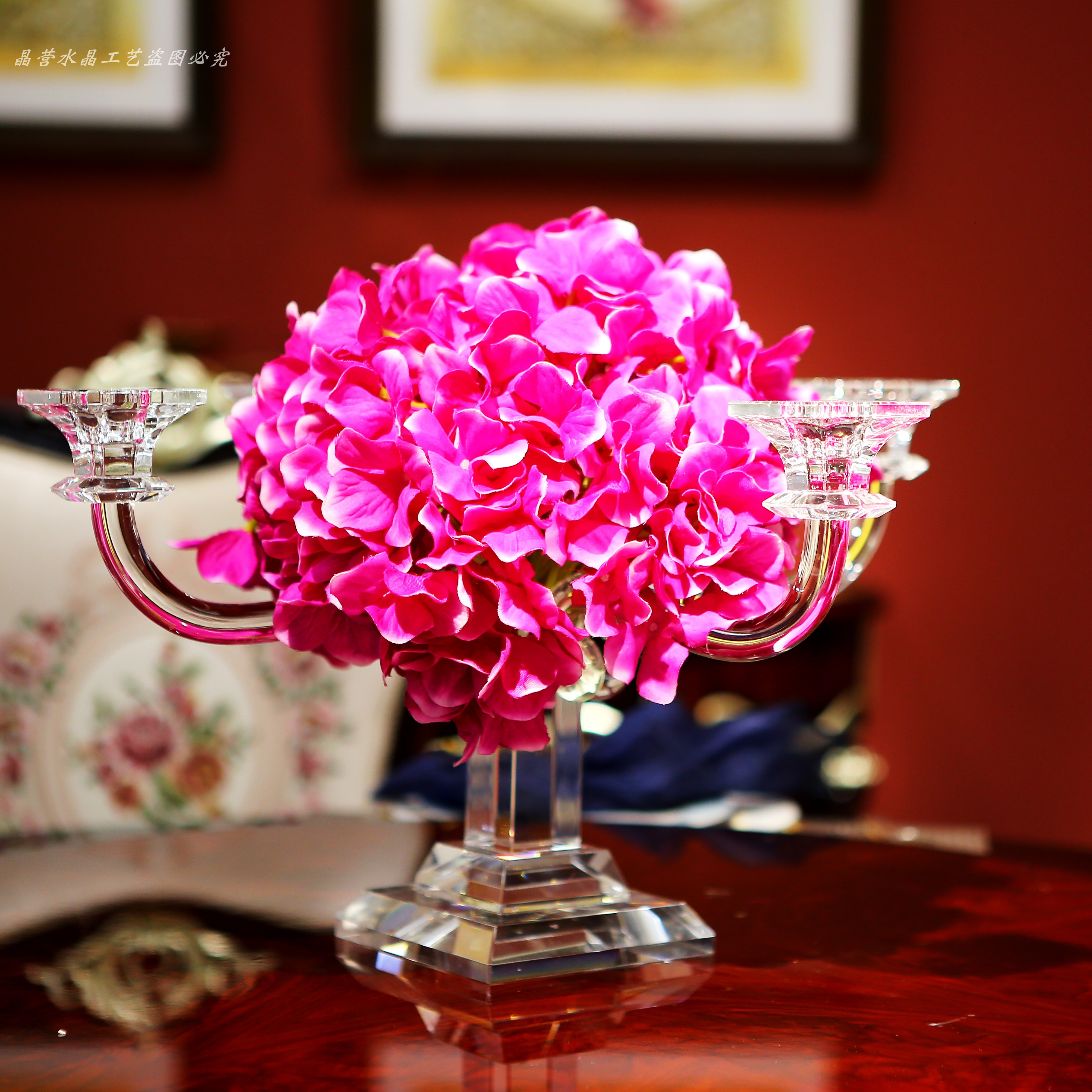 Minimalist modern crystal candlesticks Flower Arrangement Hem Table Wedding Candlesticks Creativity Home crystal Decorative Candle Holders Candle