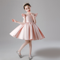 Childrens dress high-end flower girl princess dress spring and autumn little girl wedding wedding dress girl piano performance summer