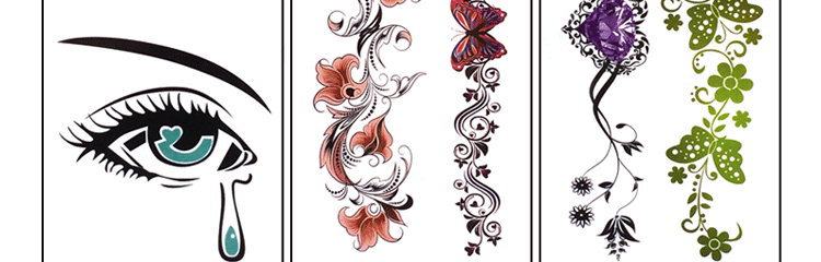 Dán hình xăm không thấm nước nữ lâu dài cánh tay hoa sáng tạo 3D Hàn Quốc mô phỏng sexy tattoo body painted rhinestone dán hình xăm dán nước