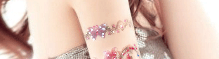 Dán hình xăm không thấm nước nữ lâu dài cánh tay hoa sáng tạo 3D Hàn Quốc mô phỏng sexy tattoo body painted rhinestone dán hình xăm dán nước