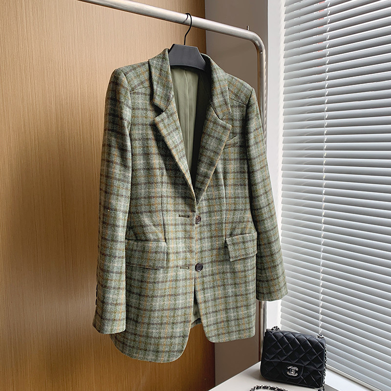 Fan Fan Precision Workshop 2022 new winter coat green plate 100 % cashmere coat female