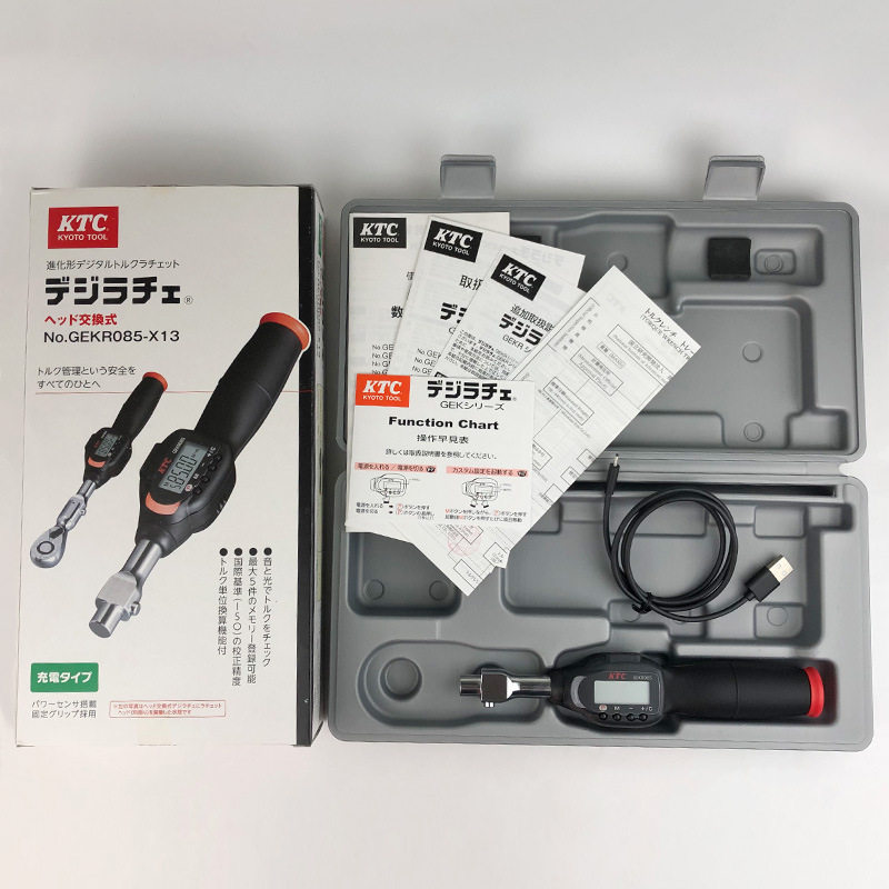日本原装进口KTC数显扭力扳手GEKR085-X13可换头可充电17-85N.M
