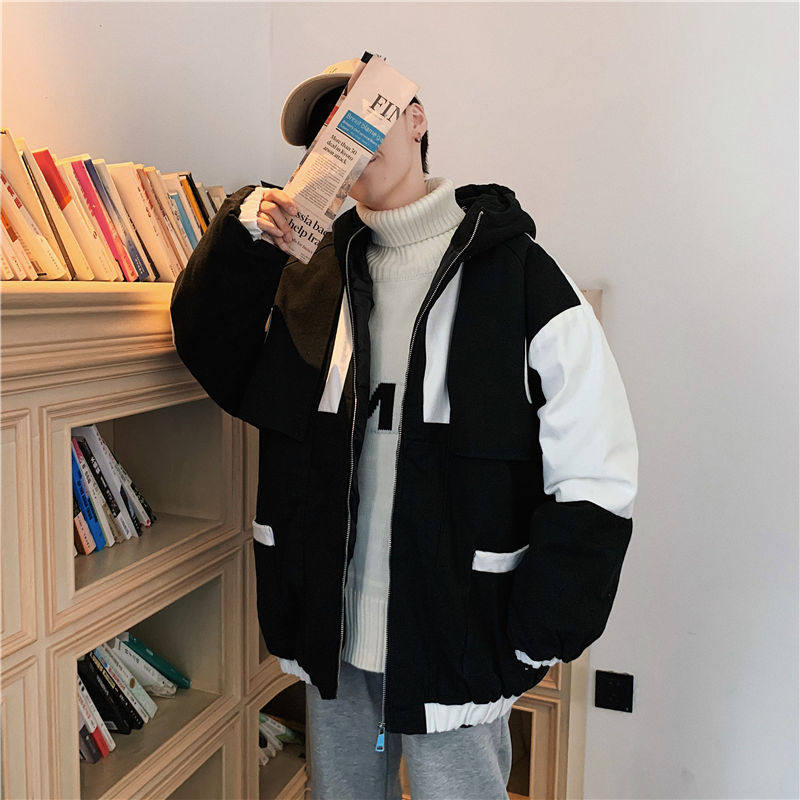BF original Cebu Wind overalls Men's hat trendy collage Winter thickened Bread Served Port Wind Loose Cotton Suit Jacket