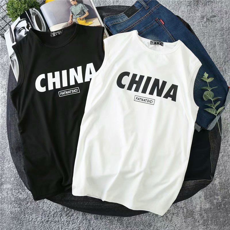 Men's vests 2022 new summer sweatshirt trendy relaxation 100 hitch student basketball sports kan shoulder sleeveless T-shirt