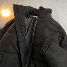 Пуховик мужской 麂皮绒棉衣外套男士冬季潮牌加厚面包服棉袄情侣装宽松保暖羽绒服 Others
