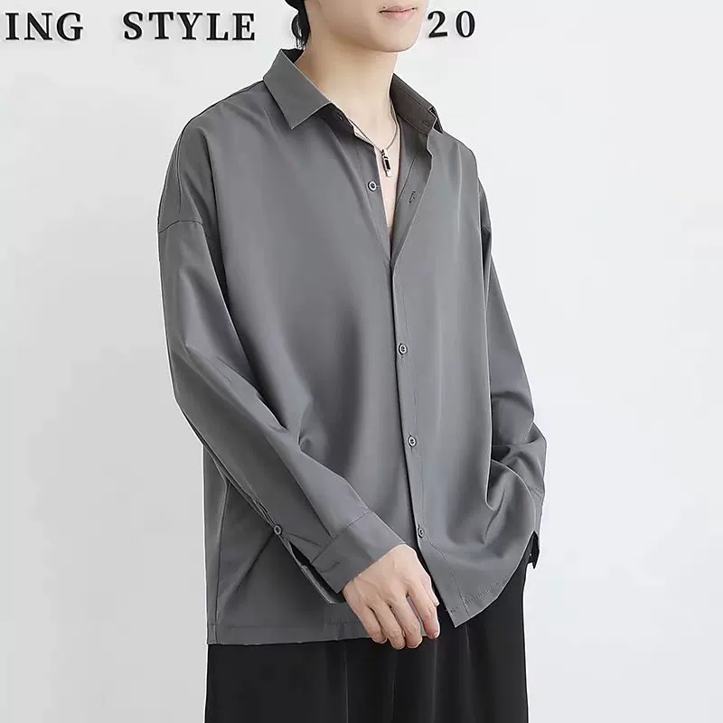Autumn summer thin jacket, silk black shirt