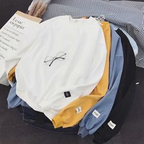 Autumn and winter mens sweaters Korean version loose long-sleeved T-shirt Wild ins velvet jacket Trend port wind top clothing accessories