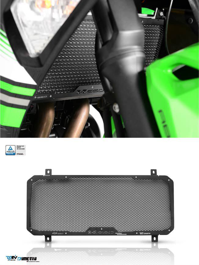 DMV Water Tank Guard for KAWASAKI NINJA 650 Water Tank Guard-Basic (Black Aluminum frame)