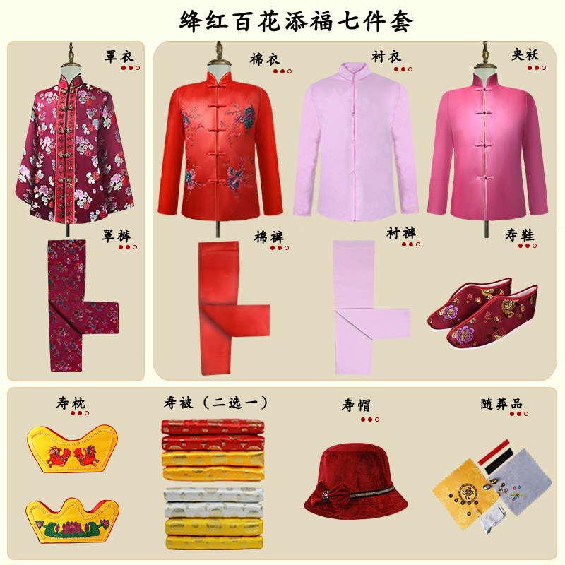 揭秘传统与现代交织的寿衣：高档真丝云锦七件套，老人寿终衣的选择之道-骨灰盒-淘宝百科网