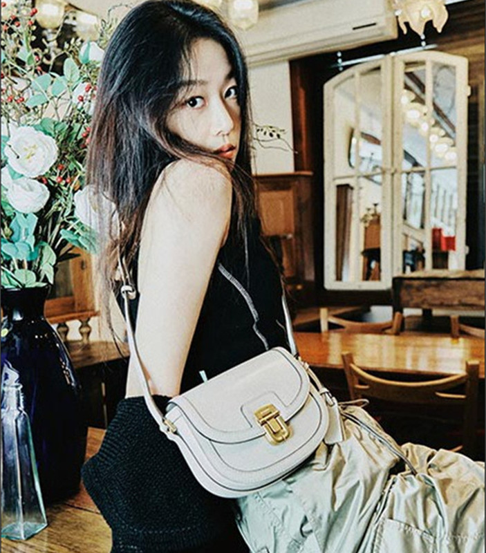 2025 New Korean Niche Original Export Saddle Bag, Leather and Canvas Combination, Single Shoulder Crossbody Women's Messenger Bag