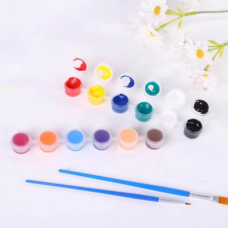 12-color set acrylic paint strip children's graffiti DIY art paint painting basic practice paint