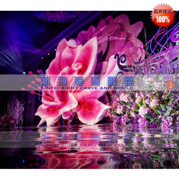 Golden Flower Foam Sculpture to be Wedding Celebration Bubble Sculpture Peony Flowers Moon Season Rose Window Mall Beauty Chen Placement