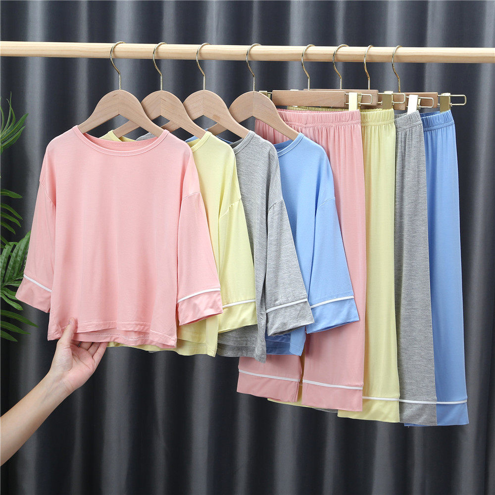 Super comfortable ~ autumn and winter children's modal cotton home clothes boys and girls medium and large children's long-sleeved trousers pajamas set