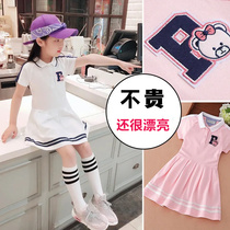 Net red childrens clothing girls skirt middle and big childrens cotton summer dress princess dress 2021 new summer college trend