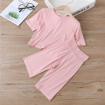 Childrens pajamas summer baby air-conditioning clothing modal thin foreign style home service 2021 new boys and girls pajamas