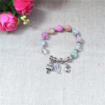 New girls are fresh blossom crystal silver bracelet DIY crack beads bracelet bracelet bracelet