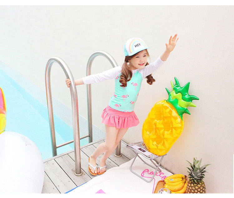 Thời gian có hạn dành cho trẻ em đặc biệt là đồ bơi trẻ em gái trung và váy trẻ em nhỏ chia tay áo chống nắng dài cho bé gái bộ bơi trẻ em
