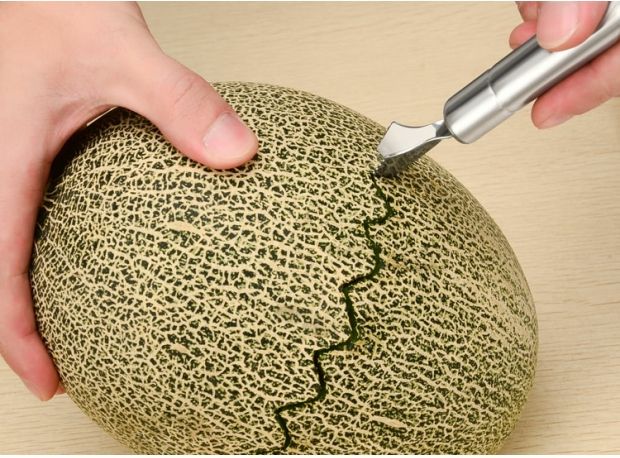 Thép không gỉ trái cây dao muỗng đào bóng Cắt táo dưa hấu nhân tạo chia khuôn đĩa công cụ đĩa - Tự làm khuôn nướng khuôn silicon