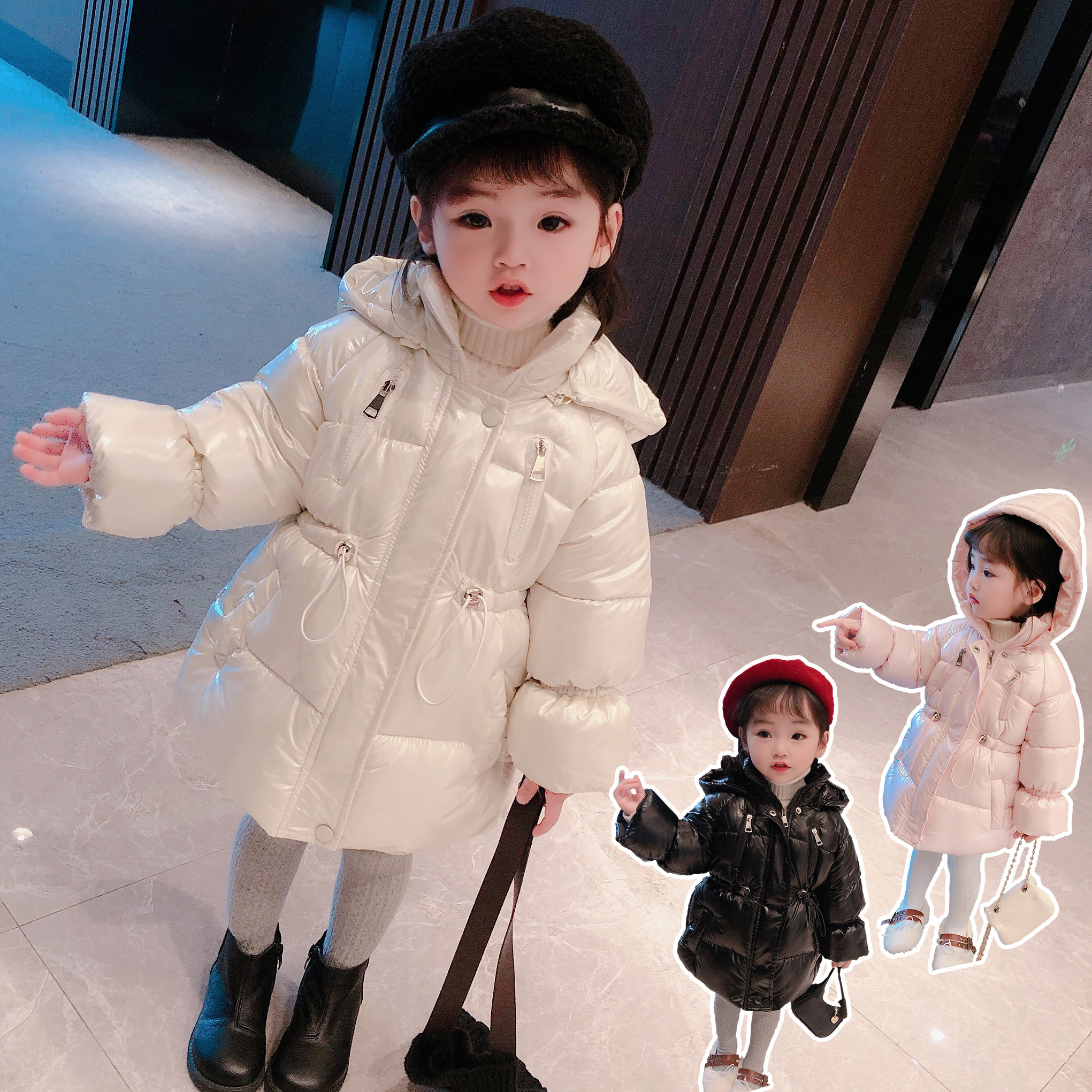 Girl Winter Clothing Cotton Clothes 2020 New Jacket Baby Medium Long Cotton Padded Jacket Foreign Pie Winter Down Cotton Clothing