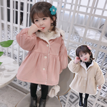 Girls jacket 2020 new childrens baby girl autumn winter dress plus suede thickened cotton jersey baby foreign air 1 Han version 3 years old