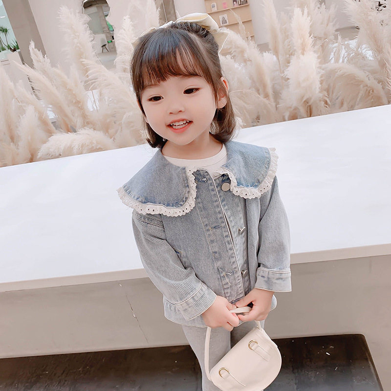 Girls' Denim Jacket 2 Korean Version 4 Short Sections 6 Western Style Children's Denim Jacket 1-3 Years Old Baby Girl Autumn 2020 New