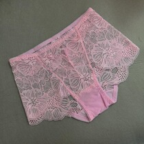 Underwear Female Lace Middle Waist Mesh Yarn Clairvoyant Big Code Fire Chubby Fat MM Pure Cotton Stalls Slim fire Spicy Sexy no-dent hollowed out