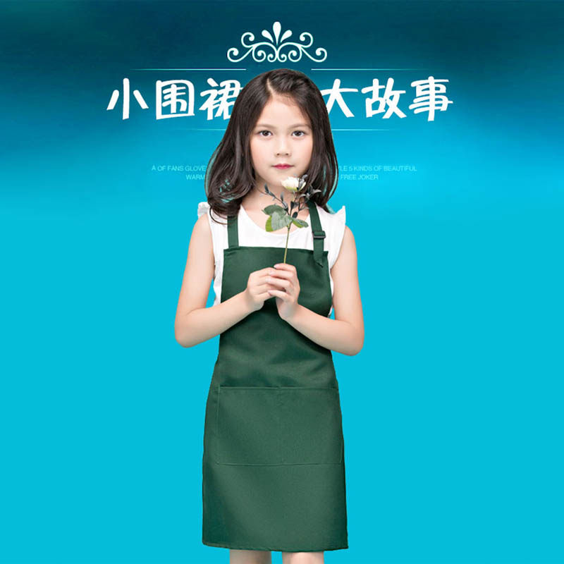 Children's apron solid color kindergarten painting antifouling apron