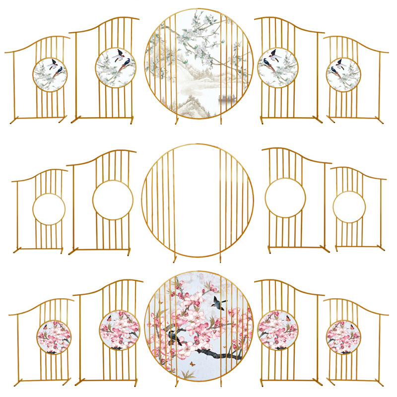 New Wedding Iron Arts Screen Ming Heart Screen New Chinese Wedding Background Screen Stage Decoration Scene Arrangement