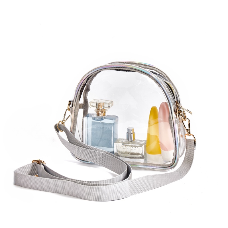 New Pure Transparent Baby Bag 20cm Simple Transparent Large-Capacity Crossbody Bag Pvc Transparent Bag Niche Trendy Bag Women's Bag
