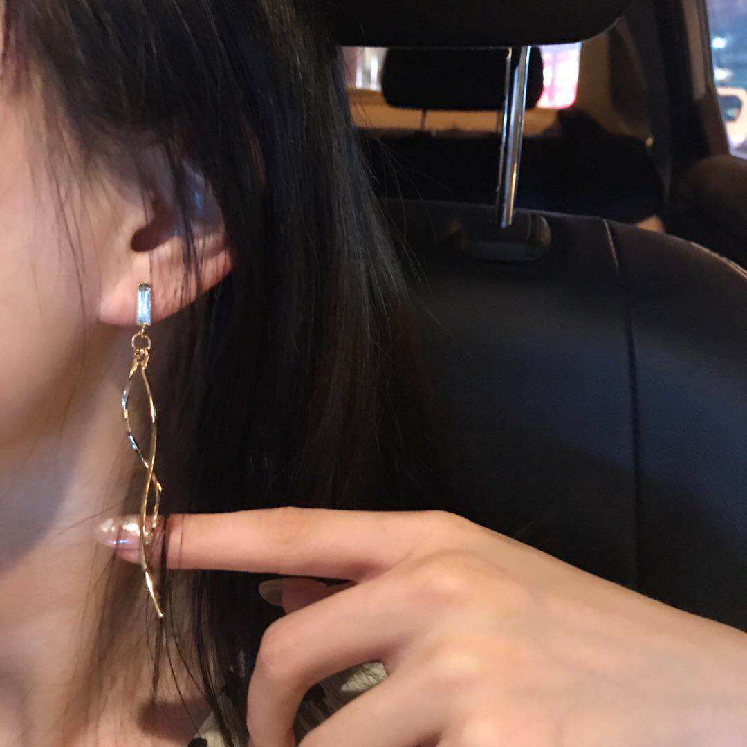 S925 simple temperament long version earrings tassel sterling silver earrings round face female fashion metal 2020 new products ladies