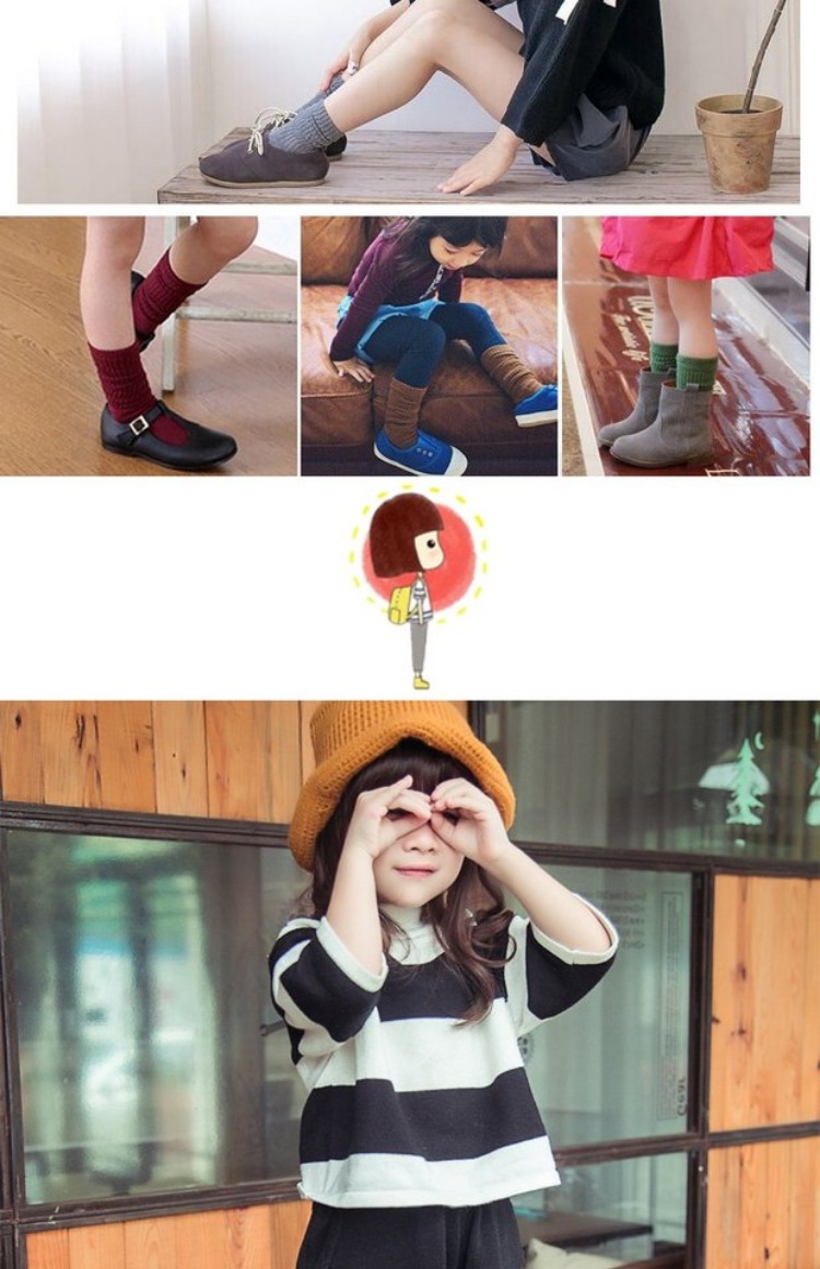 Vớ trẻ em cotton cô gái vớ cotton mùa xuân và mùa hè trẻ em học sinh vớ trong ống dài vớ trẻ em 1-3-5-7-9 tuổi giày tất cho bé