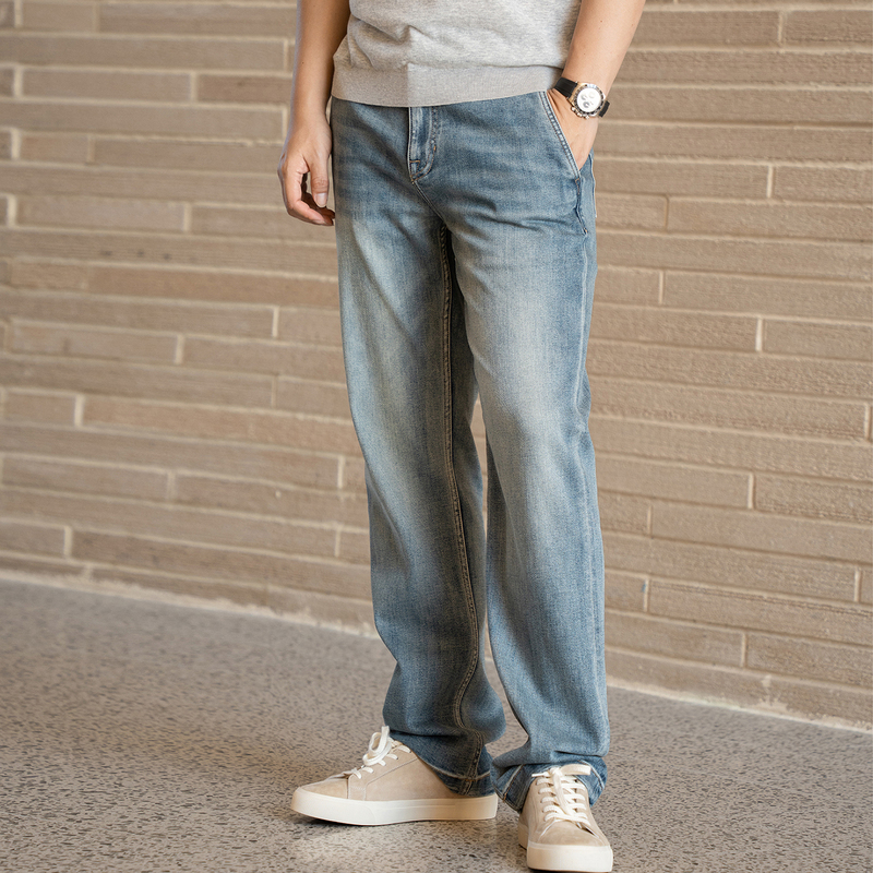 【252411042】T400 More Drapey, High Elasticity, Thin and Versatile, Loose Straight-Leg Casual Jeans for Men