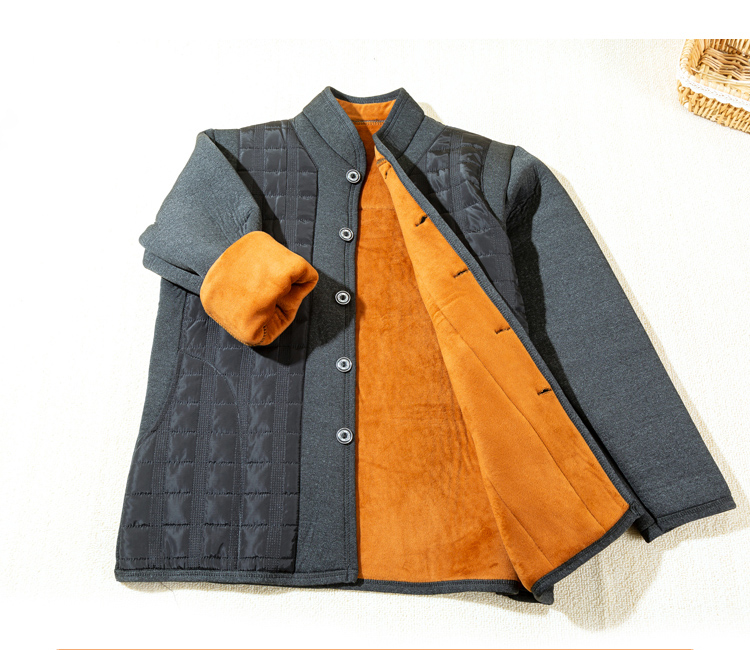 Áo khoác cotton nam trung niên và nhung dày ấm nhỏ áo khoác cotton cho bố 40-50 tuổi áo phao đại hàn nam giới