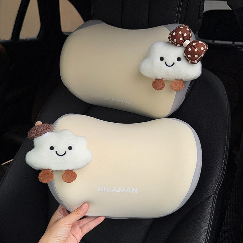 2025 New Car Headrest Memory Foam Car Seat Neck Pillow Cute Cloud Car Neck Pillow