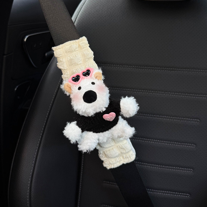 Car Seat Belt Shoulder Pads, Cute Protective Covers, Car Interior Accessories, Seat Belt Decoration, Anti-Collision Covers, West Highland Dolls for Women