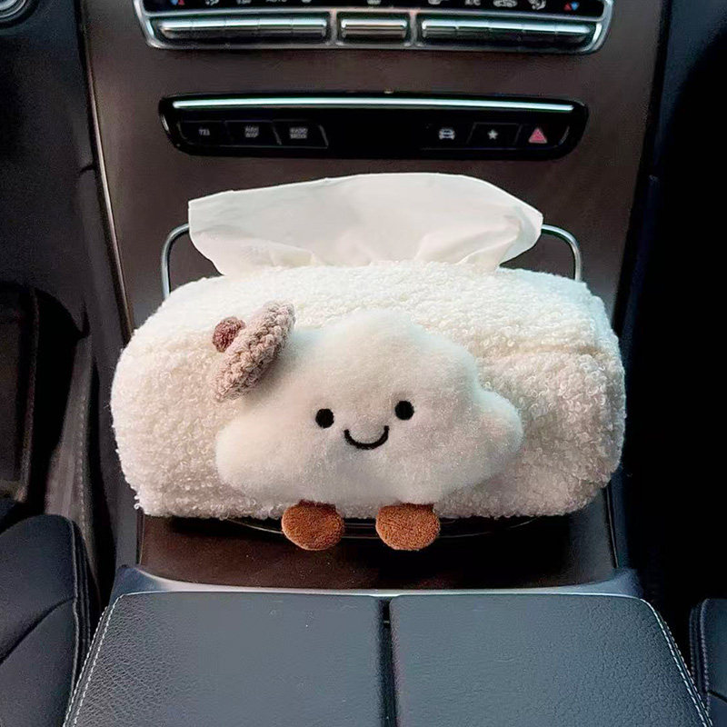 2025 New Car Tissue Box Car Armrest Box Tissue Bag Seat Car Tissue Bag Cloud Girl Cute