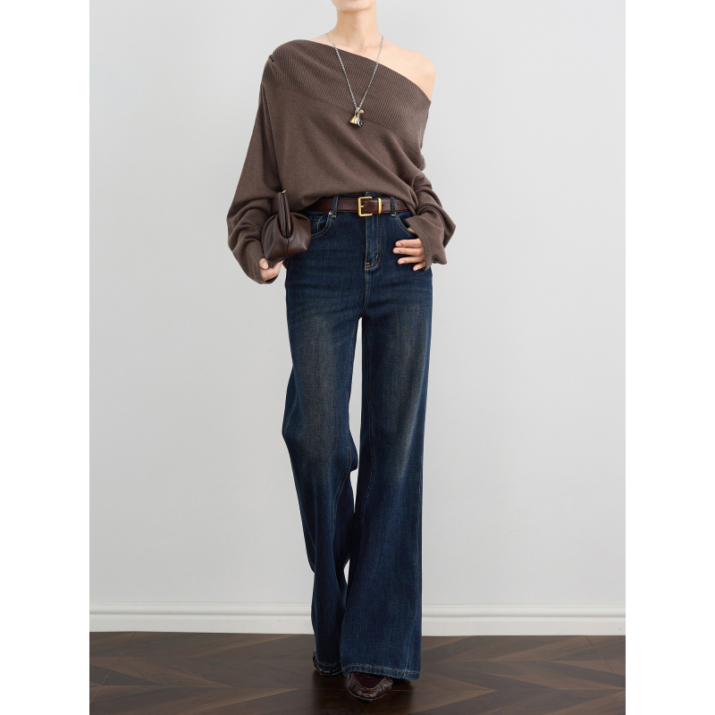 Zheye【Supermodel Line】Washed Vintage Flared Jeans for Women, New Autumn Slim Fit Leg-Lengthening Straight Pants