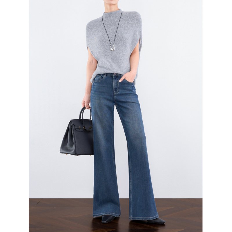 Zheye【The King of Pants in the Store】Four-Way Stretch Micro-Flared Jeans for Women 2026 New Spring Straight-Leg Floor-Length Pants
