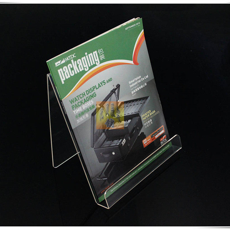 Direct selling supermarket acrylic bookshelf data display stand transparent book stand book holder desktop magazine stand Fujian Province