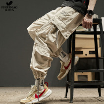 Fugui bird work dress pants mens summer long bunches legs slim fit speed dry fabric ruffles pants men 100 100 hitch 2021 loose