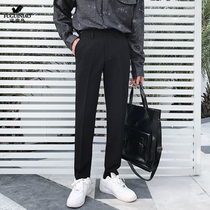 Rich Your Birds Western Pants Male Korean Version Port Wind Mens Pendants Feeling Trendy Suit Pants Straight Barrel Casual Pants