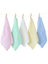 10.9元包邮 grace 洁丽雅 婴儿纯棉口水巾 30*30cm 5条