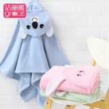 Детское банное полотенце, детский плащ, демисезонный мягкий хлопковый банный халат для новорожденных, хорошо впитывает воду