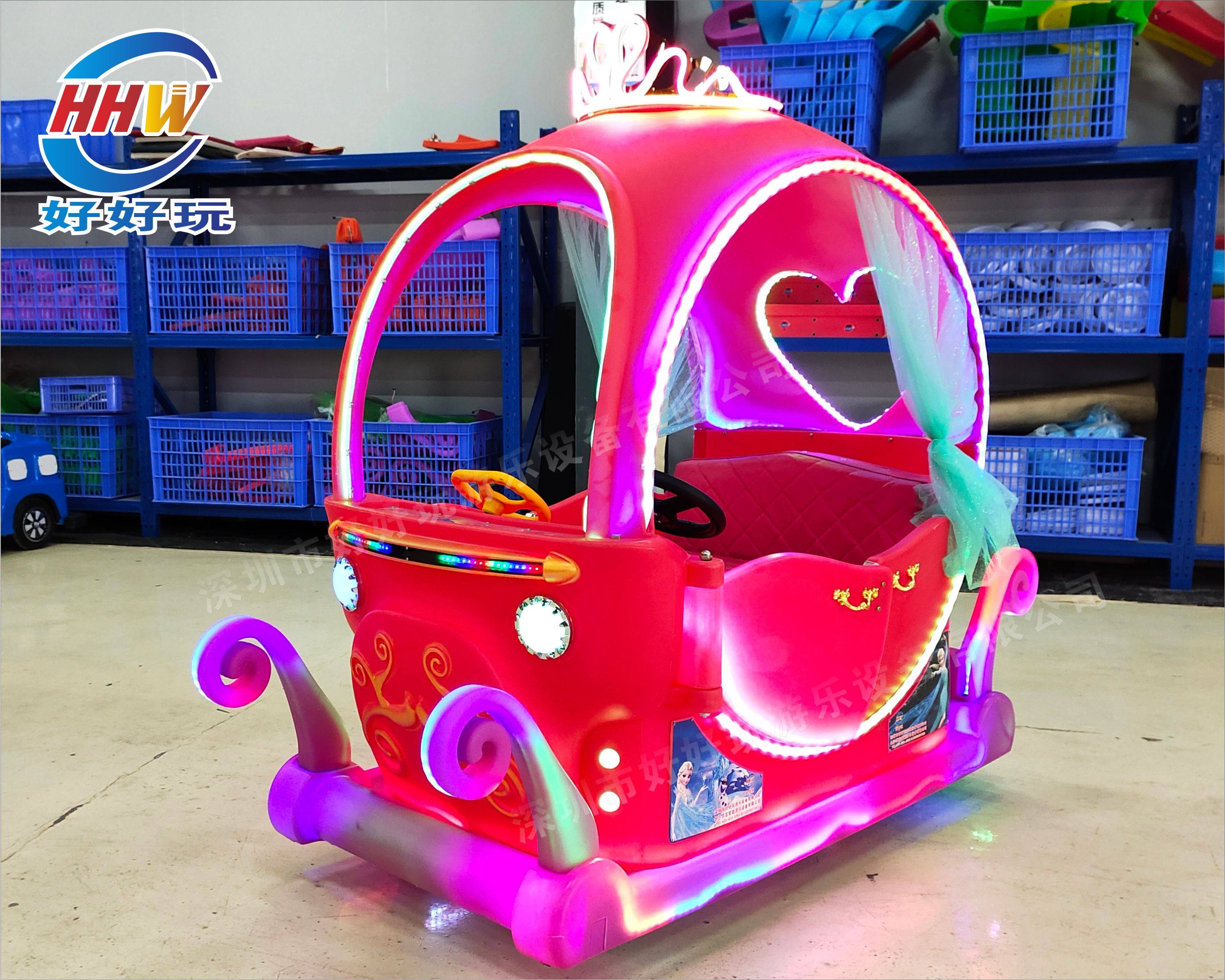 Square amusement children's electric car have fun princess float net red pumpkin car full body luminous belt roof double