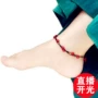 Phục hồi chức năng SpongeBob Red Rope Anklet Red Red Agate Evil Transit Anti-Small Simple Fashion Fashion Trang sức pha lê Nữ lắc chân nữ inox