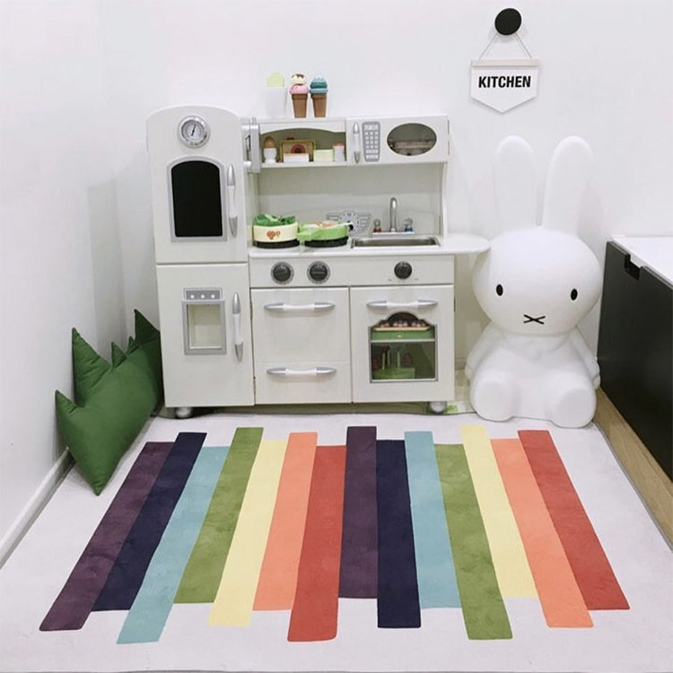 ins explosion-style custom children's room decoration color strip mat Game blanket crawling mat Studio photo props