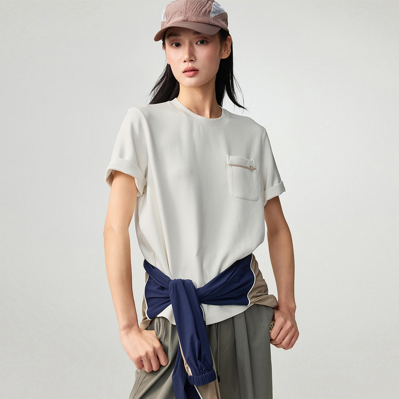[Same Style as in Shopping Malls] Yajia 2026 Spring/Summer New Modal H-Shaped Jelly Knit Short-Sleeve T-Shirt for Women 5329A