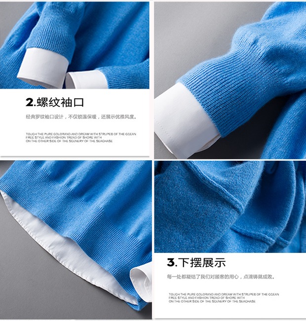 Áo len cashmere mùa thu và mùa đông nam cổ tròn đội mũ len mới áo phông nam hàng hiệu